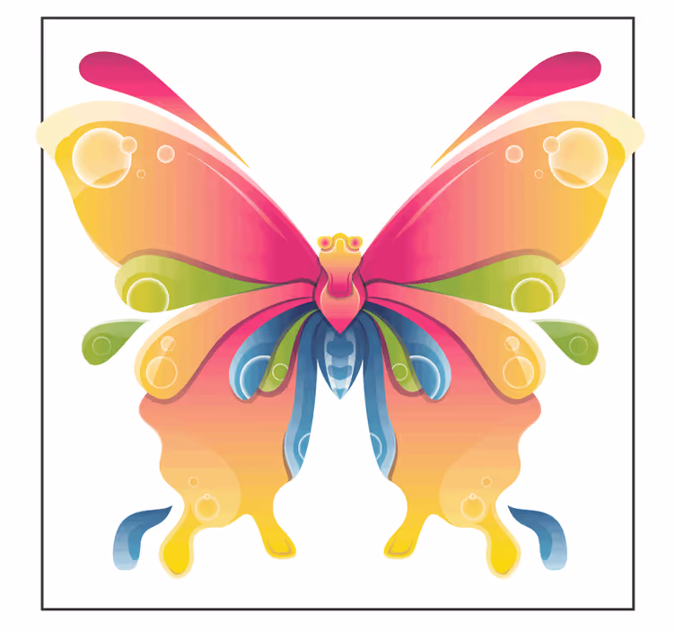 Skør coaster med farverigt sommerfuglekunst - TenStickers