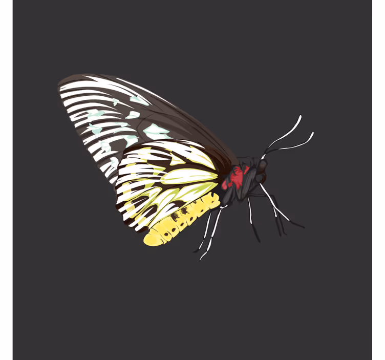 Realistisk detaljeret gul sommerfuglcoaster - TenStickers