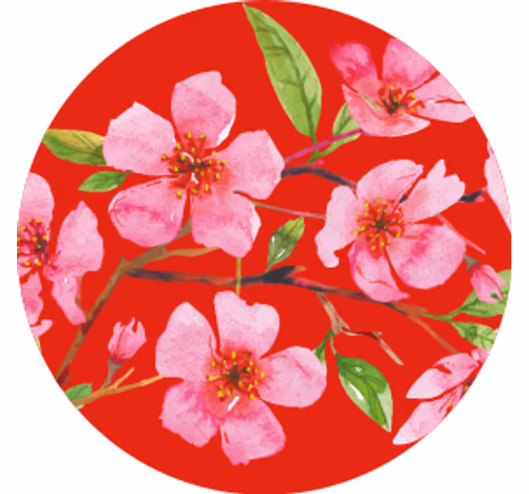 Coaster floral pink blossom - TenStickers