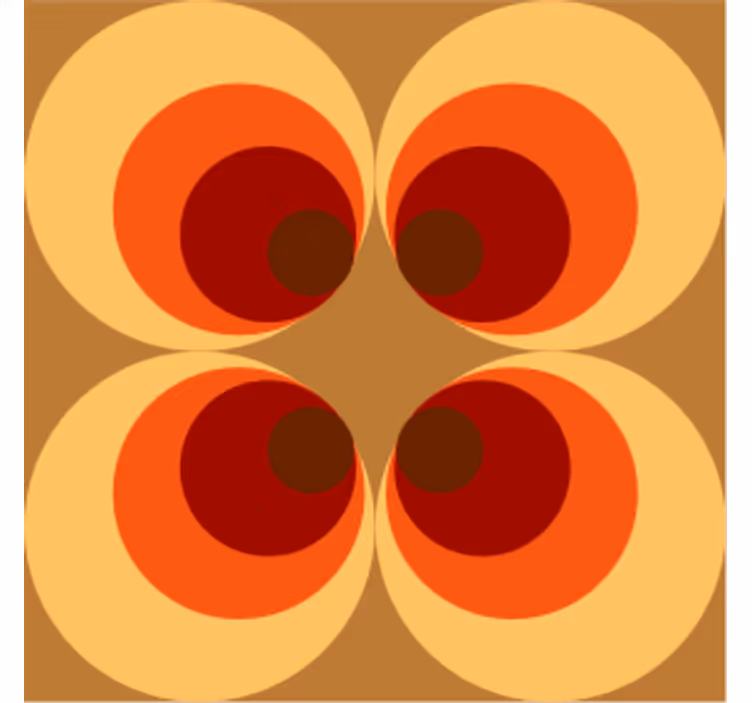 Orange toner cirkler vintage coaster - TenStickers