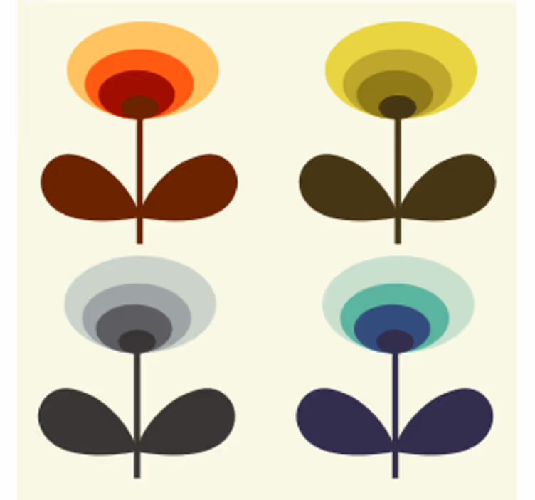 70'er vintage blomstercoaster - TenStickers