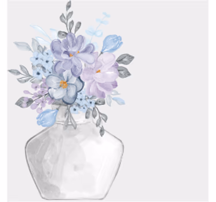 Moderne coaster med blomsterarrangement i vase - TenStickers