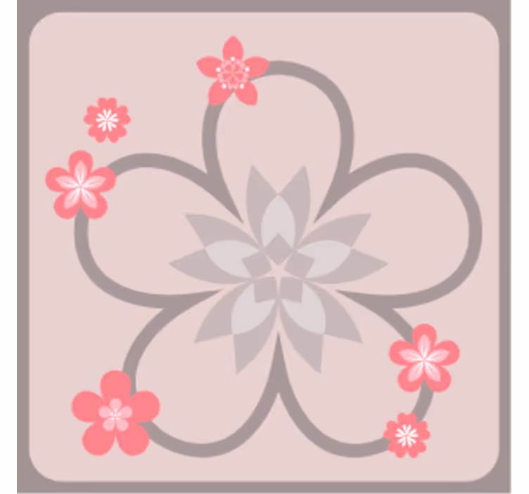 Moderne coaster med blomsterligt elegant mønster - TenStickers