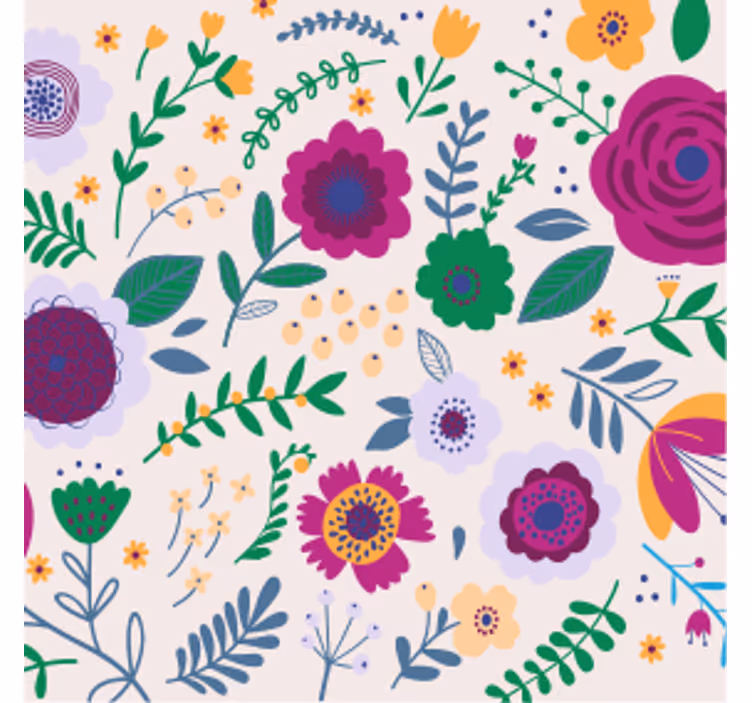 Skør coaster farverig blomsterkomposition - TenStickers
