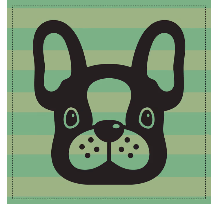 Moderne coaster fransk bulldog ansigt - TenStickers