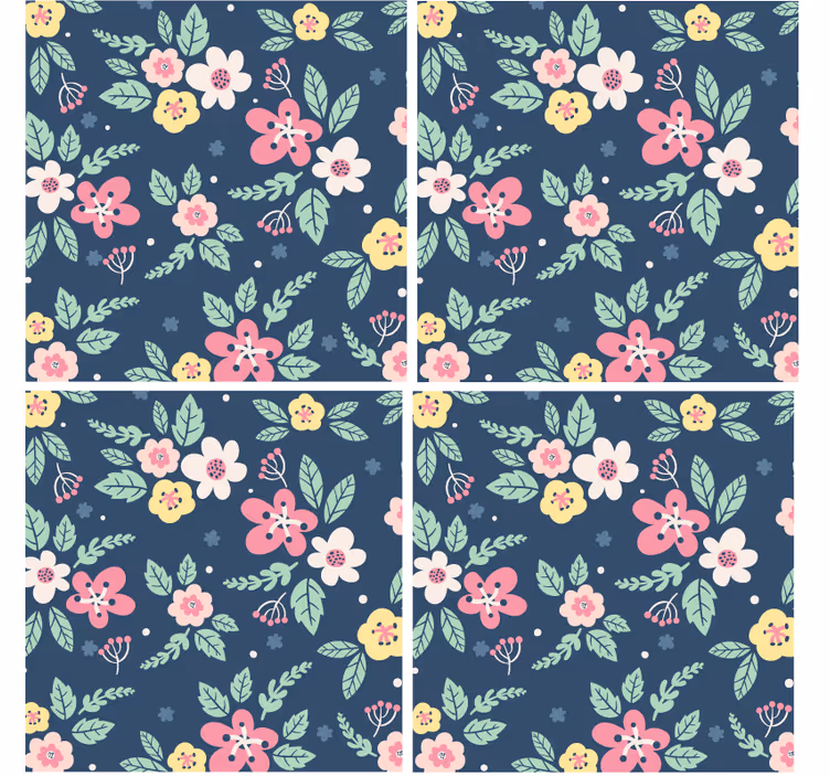 Moderne coaster med blomstermønster design - TenStickers