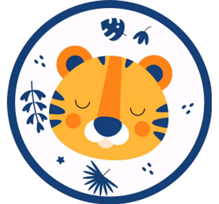 Skør coaster med sødt tigeransigt - TenStickers