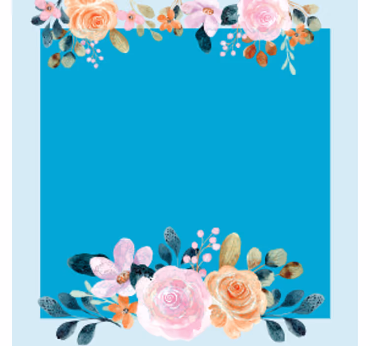 Personlig coaster med blomsteraccent rektangel - TenStickers