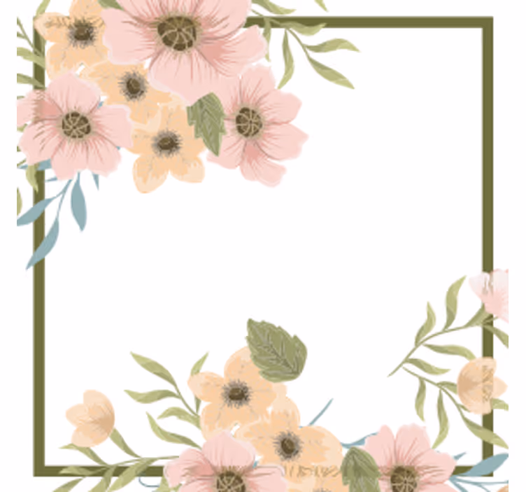 Moderne coaster med blomsterkant ramme - TenStickers