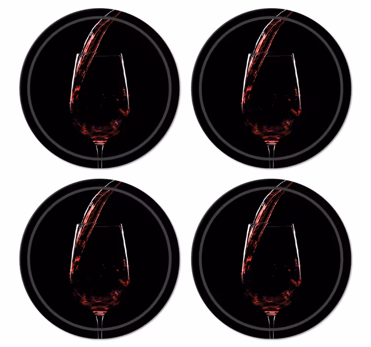 Rødvin kop vintage coaster - TenStickers