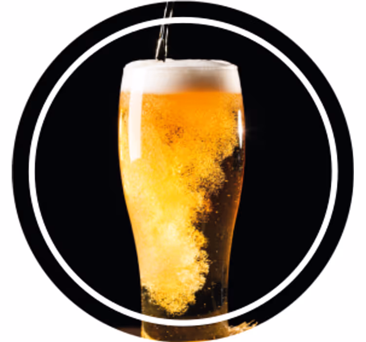 Øl coaster med boblende øl i glas - TenStickers