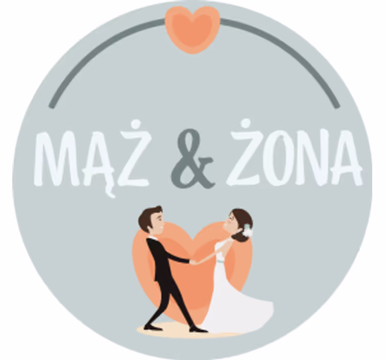 Bryllup coaster brudepar hjerte - TenStickers