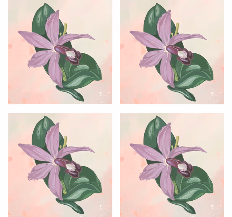 Moderne coaster elegant orkidéblomst - TenStickers