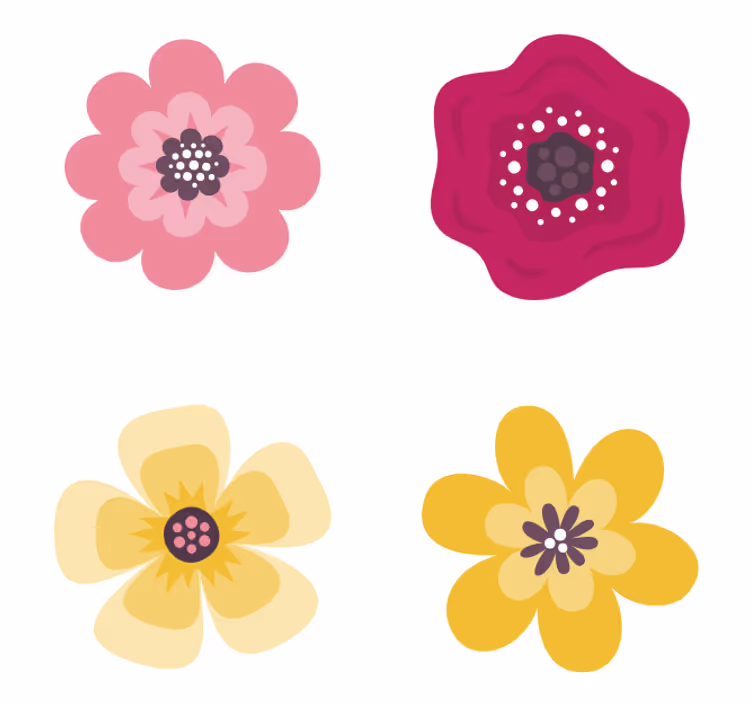 Skør coaster med livlige blomster mønstre - TenStickers