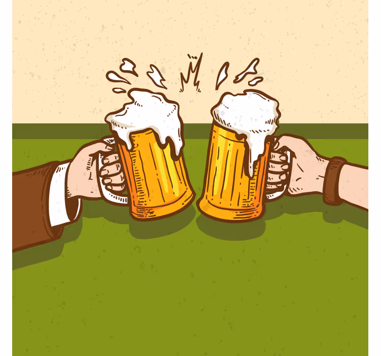 Øl coaster klirrende ølmugge - TenStickers