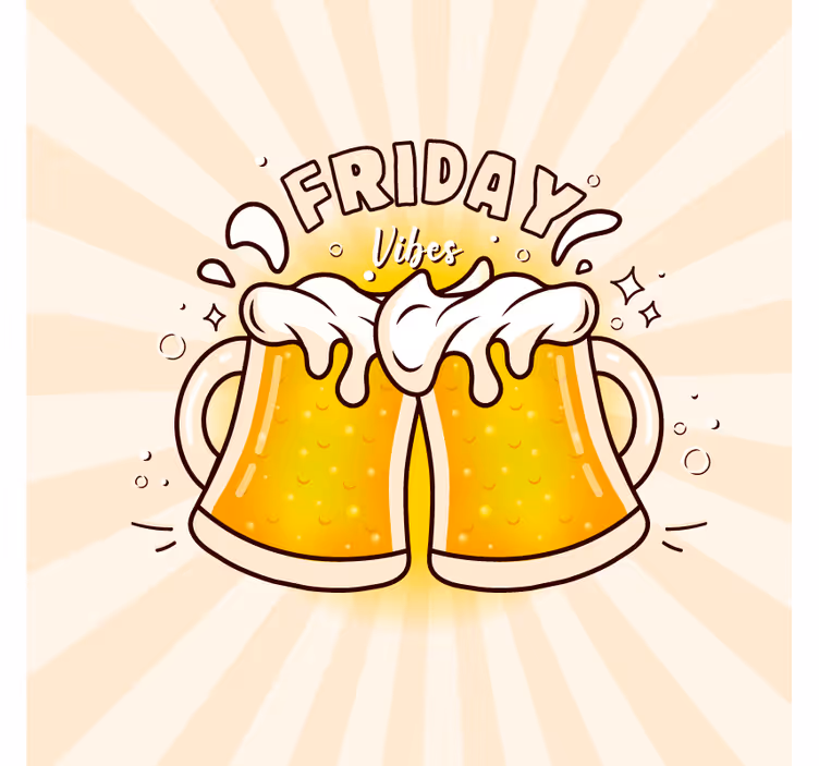 øl coaster skål for fredagsfesten - TenStickers