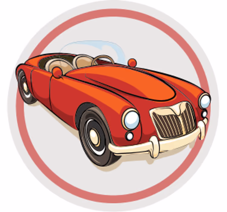 Skør coaster vintage rød sportsvogn - TenStickers