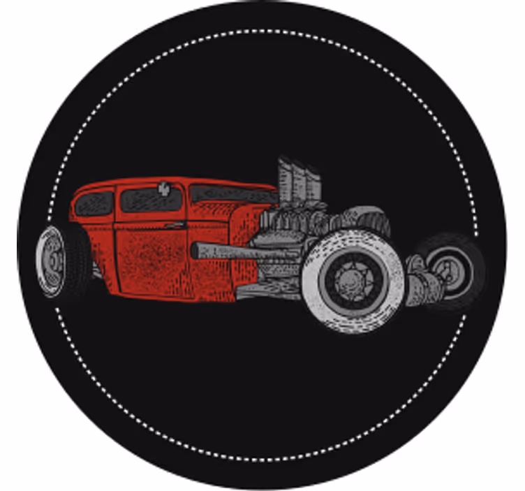Vintage coaster med klassisk hot rod illustration - TenStickers