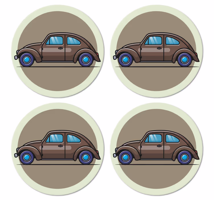 Bille tegneserie bil vintage coaster - TenStickers