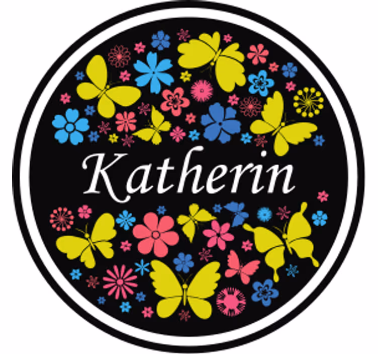Personlig coaster med blomsterfugl personliggørelse - TenStickers
