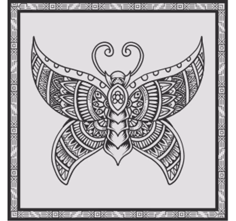 Vintage coaster med detaljeret sommerfuglemotiv - TenStickers