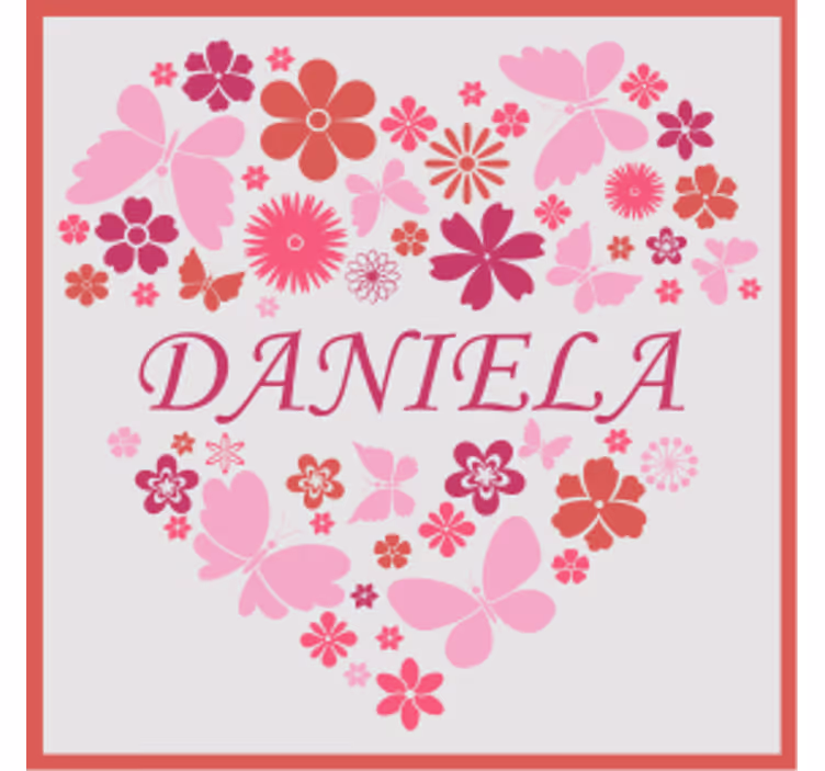 Personlig coaster hjerte blomsterarrangement - TenStickers