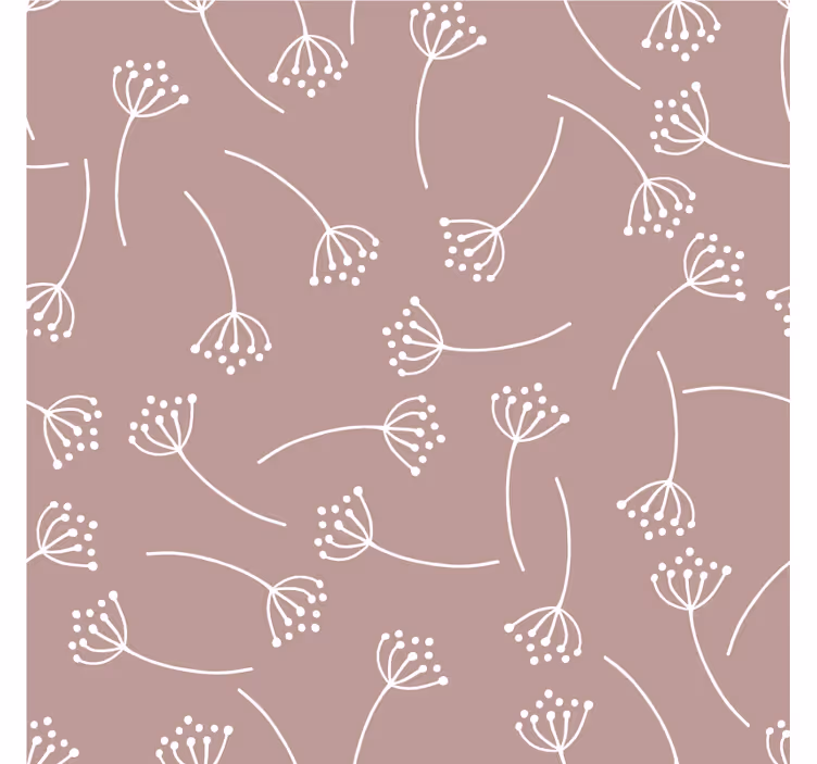 Coaster med blomstermotiv i linjetegning - TenStickers
