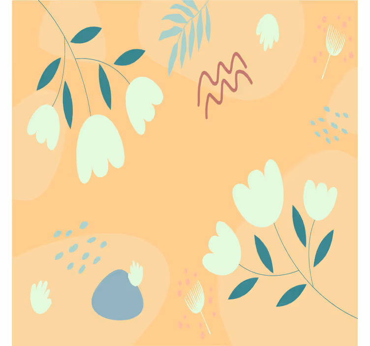 Moderne coaster med blomster minimalisme - TenStickers