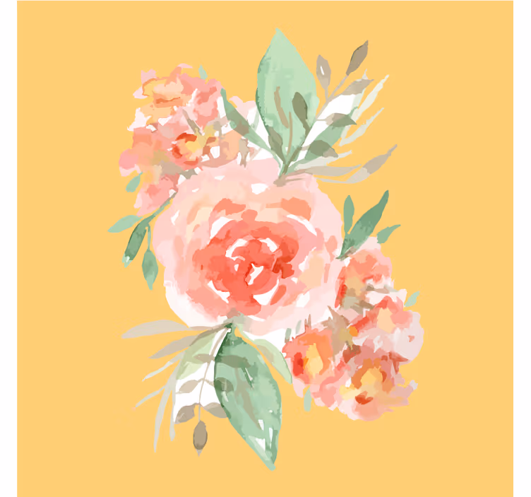 Moderne coaster med blomster akvarel buket - TenStickers