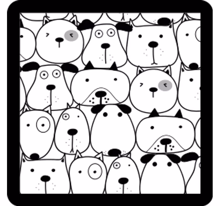 Skør coaster med skøre hundefaces - TenStickers