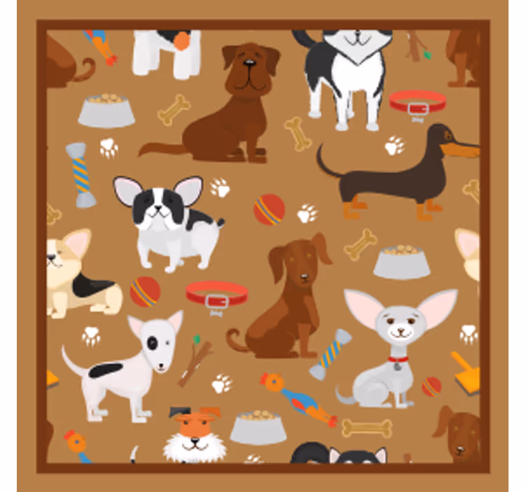Moderne coaster med legende hundeillustrationer - TenStickers
