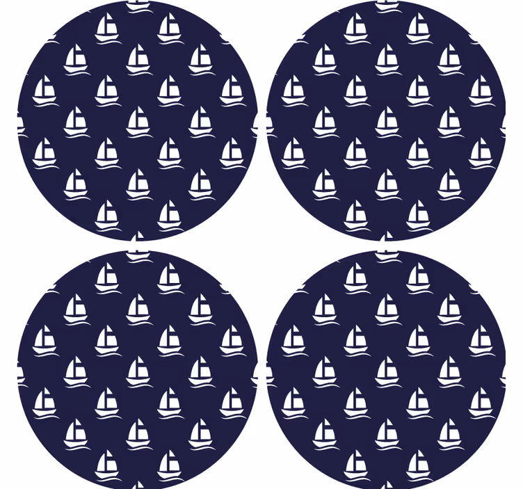 Marineblå nautisk mønster moderne coaster - TenStickers