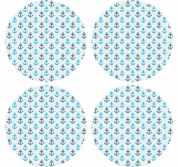Coaster med anker mønster motiv - TenStickers