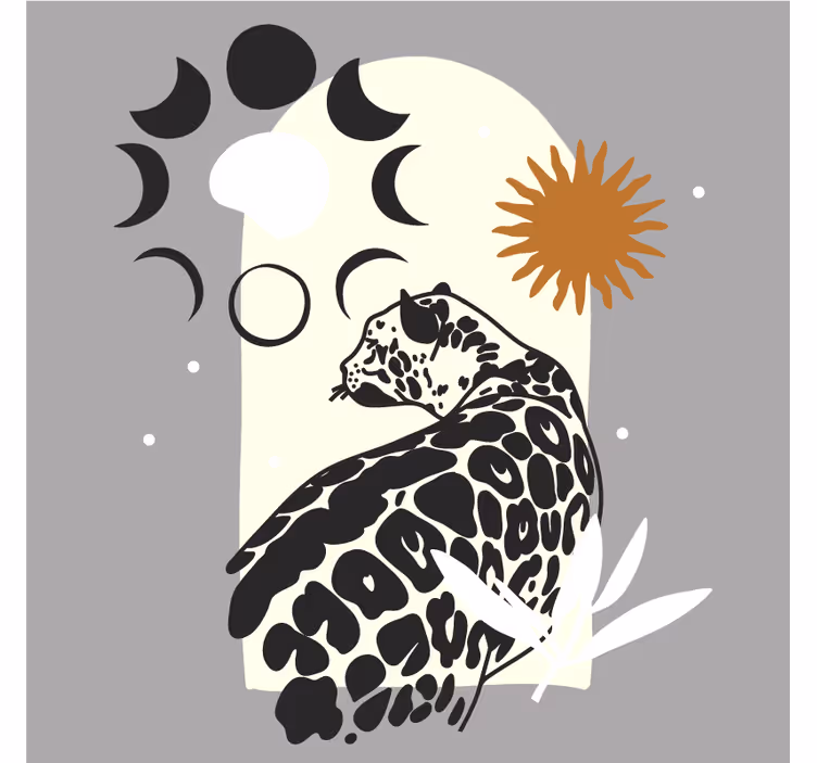 Skør coaster med elegant leopard silhuet - TenStickers