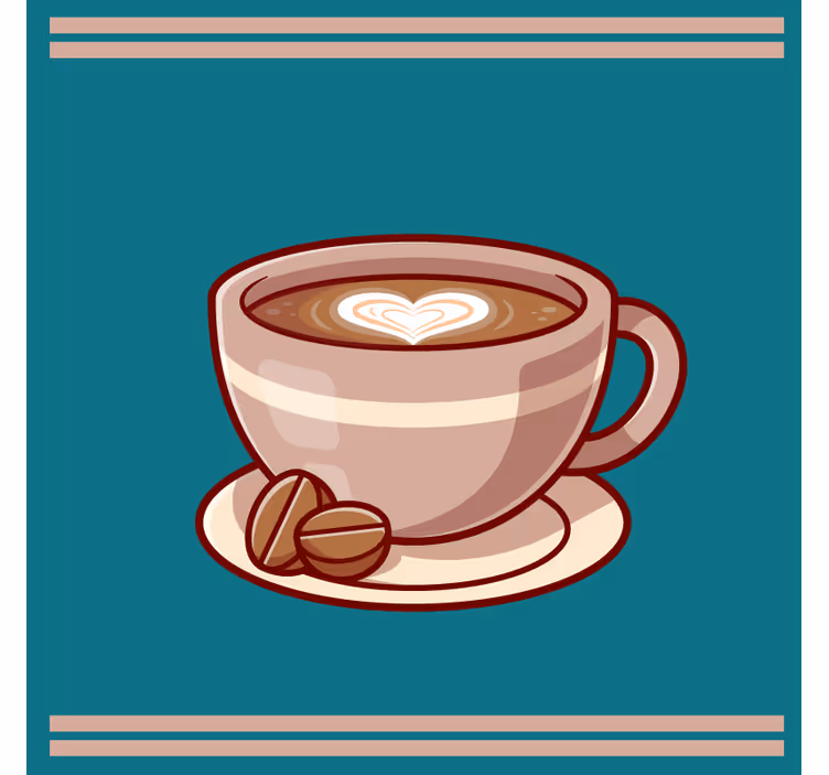 Moderne coaster til kaffekop med hjerte - TenStickers