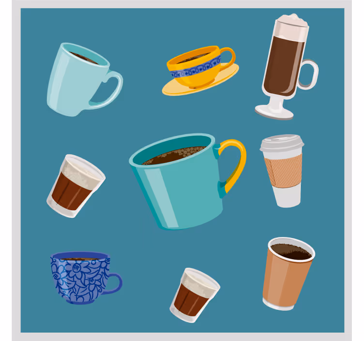 Moderne coaster til forskellige kaffekopper - TenStickers