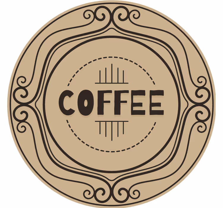 Personlig coaster elegant kaffecirkelsymbol - TenStickers