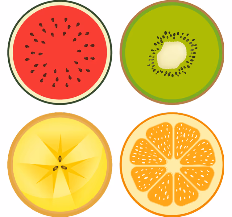 Moderne coaster sæt med frugtskiver - TenStickers