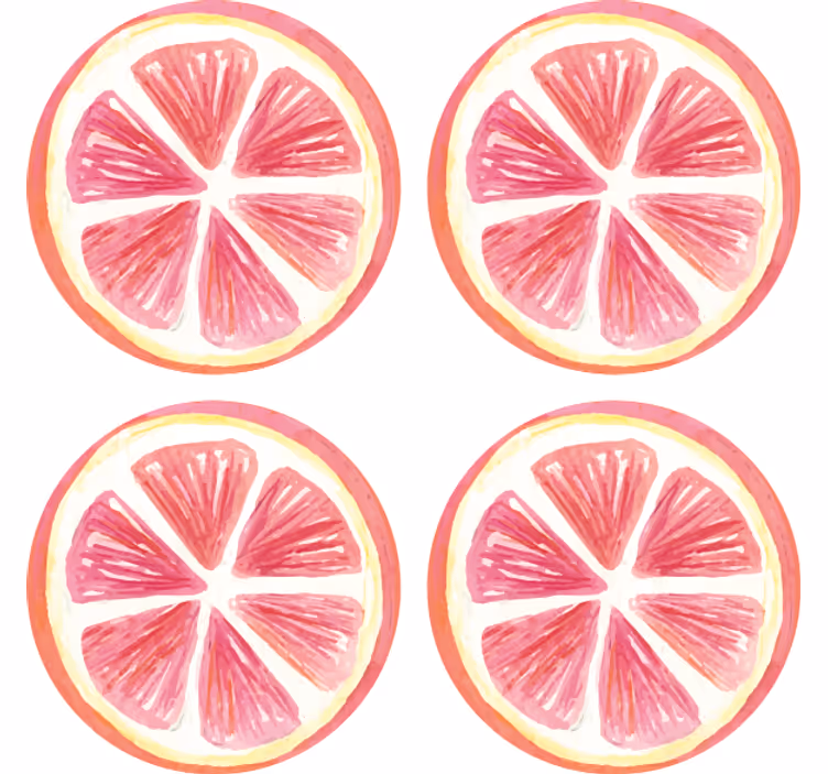 Skør coaster med udskårne lyserøde citrus skiver - TenStickers
