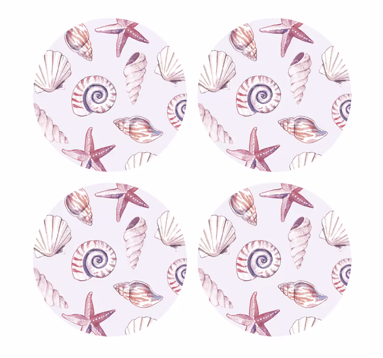 Skør coaster med muslingeskaller og søstjerner - TenStickers
