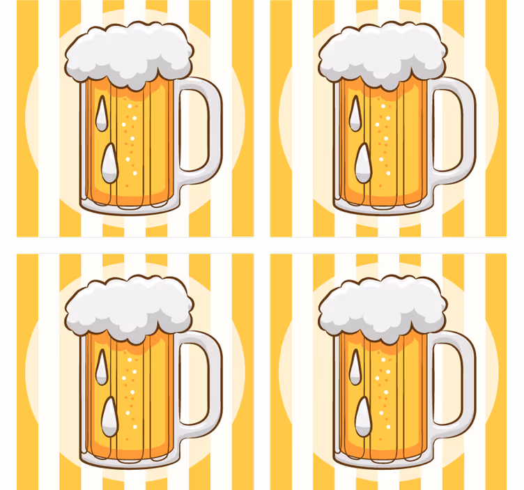 øl coaster med illustreret ølkrus - TenStickers