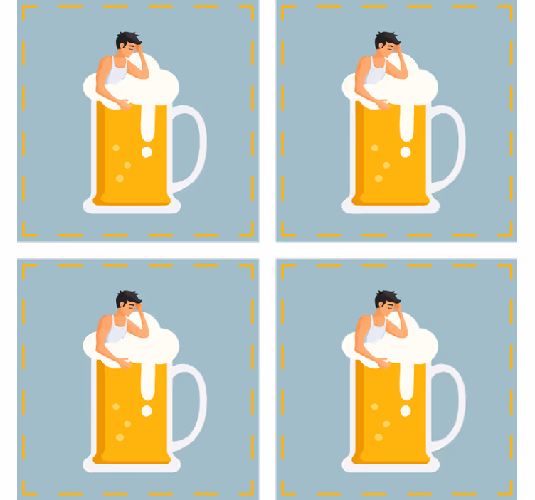 Øl coaster afslappende ølkrus illustration - TenStickers