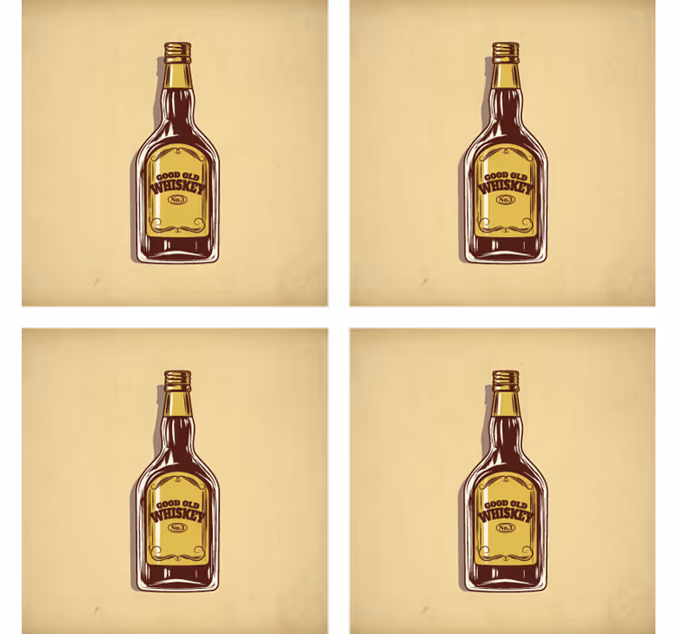 Øl coaster god gammeldags whiskeyflaske - TenStickers