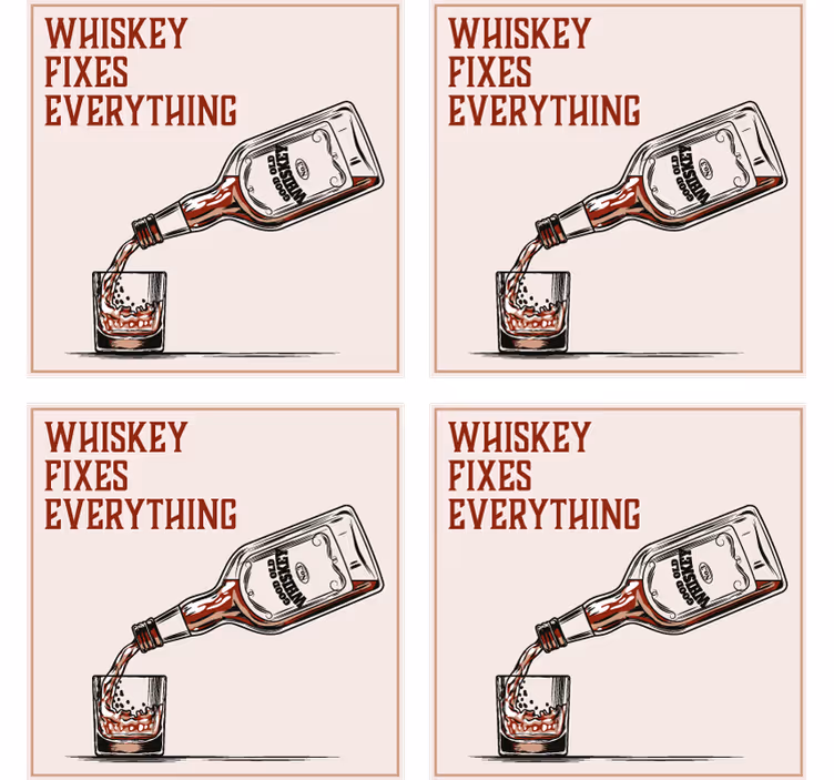 Whiskey hældning visual tekst coaster - TenStickers