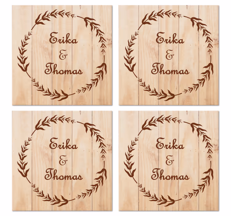 Træ olivengren bryllup coaster - TenStickers