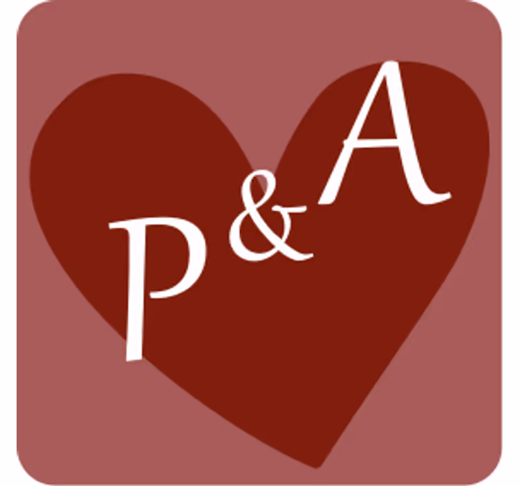 Bryllup coaster med personligt hjerte motiv - TenStickers