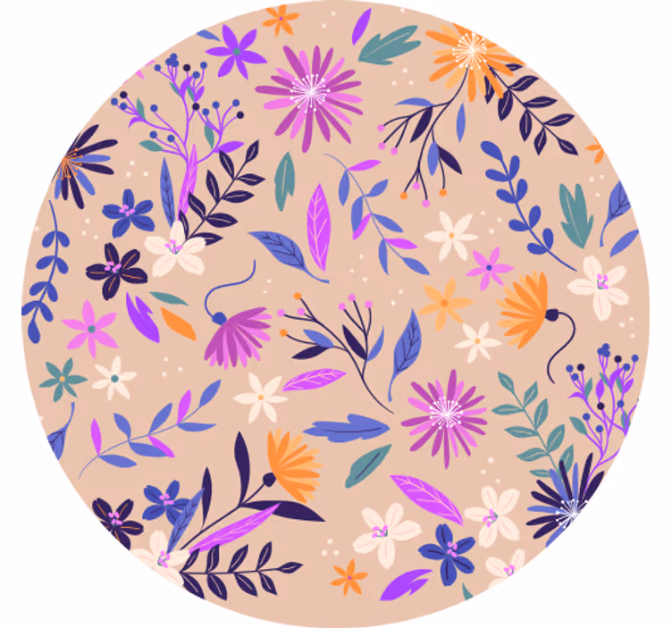Coaster med botanisk motiv baggrund - TenStickers