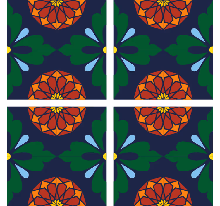 Flise coaster med levende botanisk print - TenStickers