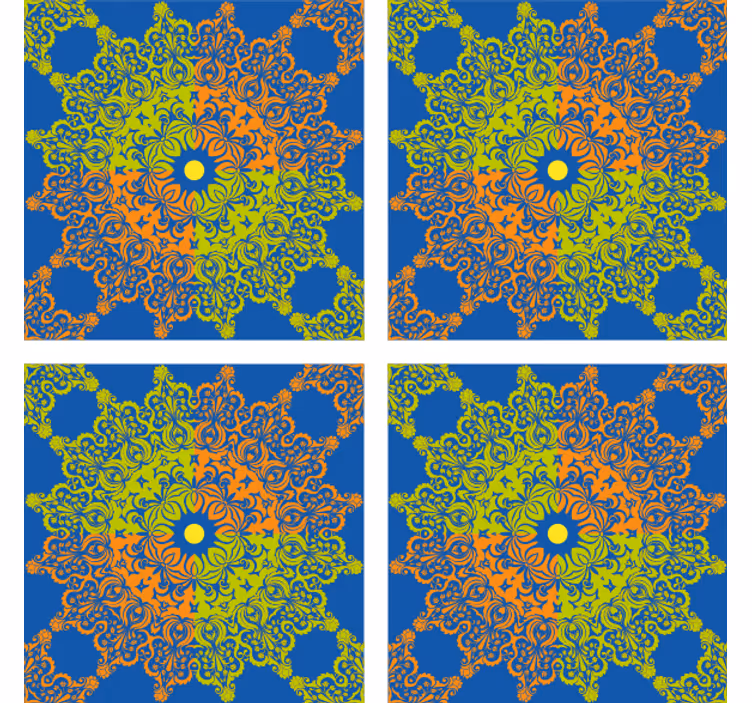 Farverigt mandala mønster flise coaster - TenStickers