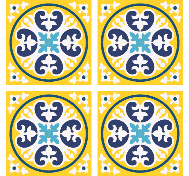 Flise coaster med blomstermønster keramik - TenStickers